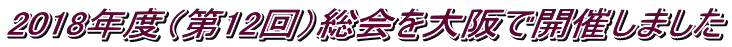 2018年度（第12回）総会を大阪で開催しました