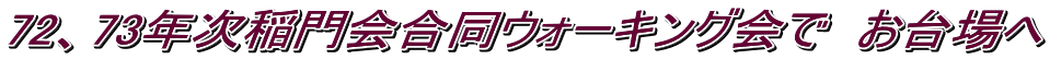 72、73年次稲門会合同ウォーキング会で　お台場へ